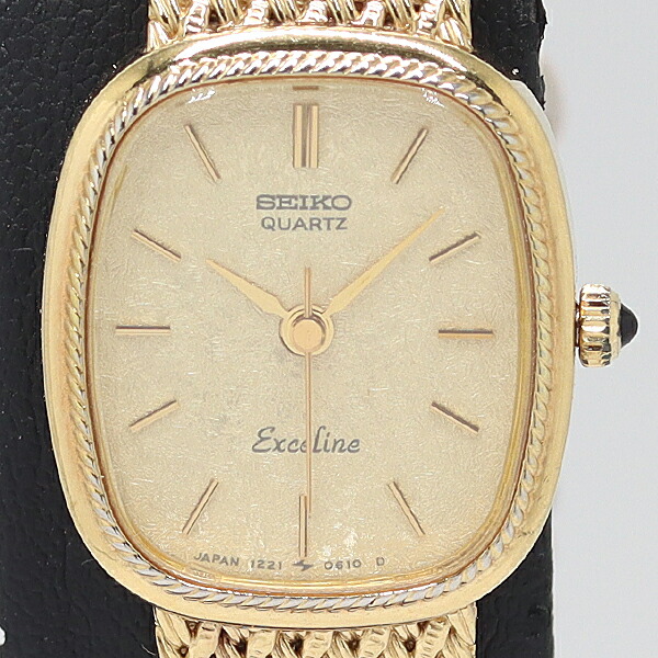 楽天市場】SEIKO(セイコー) エクセリーヌ 1221-5080 ゴールド文字盤 GP
