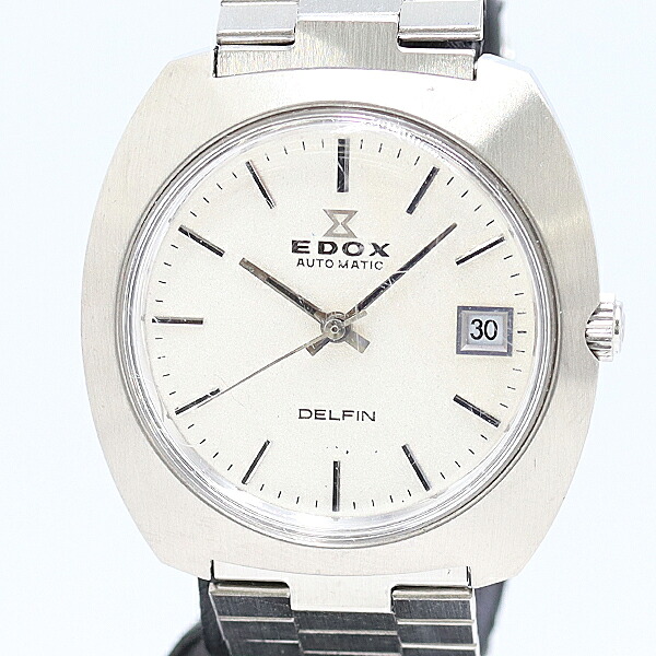 良品 稼働 エドックス 200260 AT/自動巻 シルバー文字盤 メンズ腕時計 2000000 NSK MTY ABC18302|USED-TOKYO-NO1