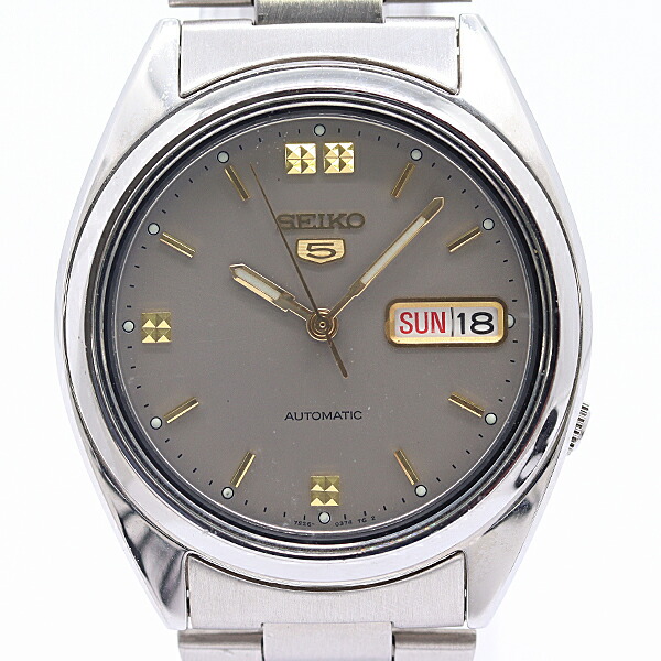 良品 稼働 セイコー セイコー5 7S26-3040 AT/自動巻 グレー文字盤 メンズ腕時計 2000000 5JWY MST ABC22832|USED-TOKYO-NO1