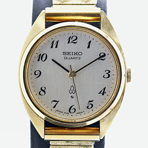 美品 稼働 セイコー 4120-6000 SS/GP QZ シルバー文字盤 レディース腕時計 2000000 5JWY KMT ABC23136|USED-TOKYO-NO1