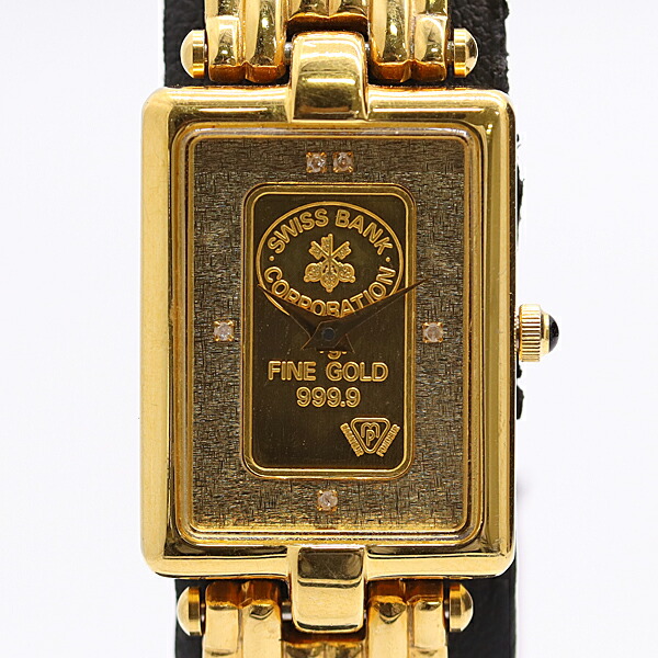 美品 動く エルジン インゴットウォッチ FK-578 FINE GOLD 999.9 QZ ゴールド文字記号盤 レディースウォッチ 3973200 5DIT KMT ABC23968