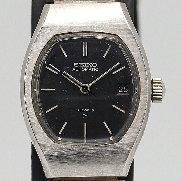 デッドストック級 稼働 美品 セイコー2205-30401 黒文字盤 AT/自動巻 レディース腕時計 2000000 NSK KTU ABC16021|USED-TOKYO-NO1
