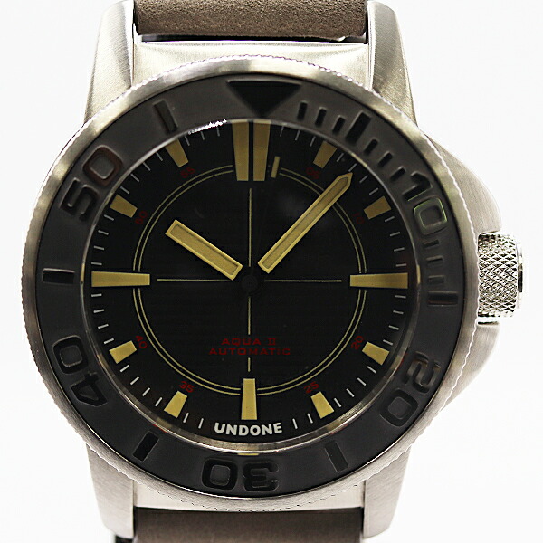 美品 稼働 保付 アンダーン Aqua II PVD Foxtrot 316L AT/自動巻 ブラック文字盤 メンズ腕時計 0002200 6JWT MTM ABC25841|USED-TOKYO-NO1