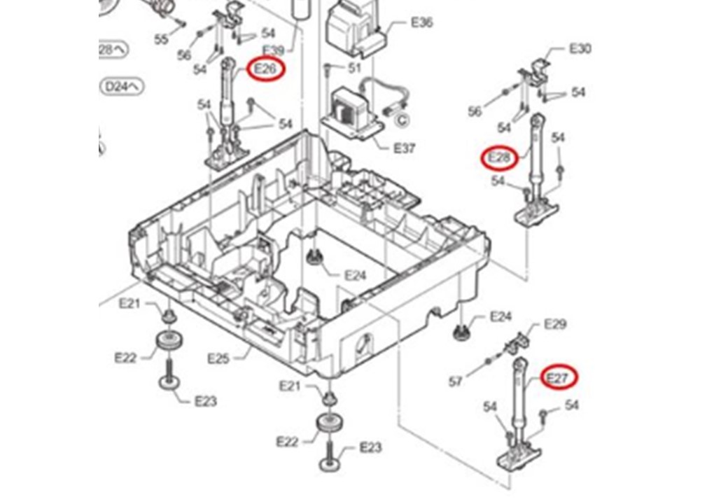Panasonic パナソニック 洗濯機部品　全自動洗濯機　ドラム式洗濯機　ダンパーセット １）AXW2331-8RU0《E26》 ２）AXW2331-9SV0《E27》 ３）AXW2331-8RT0《E28》