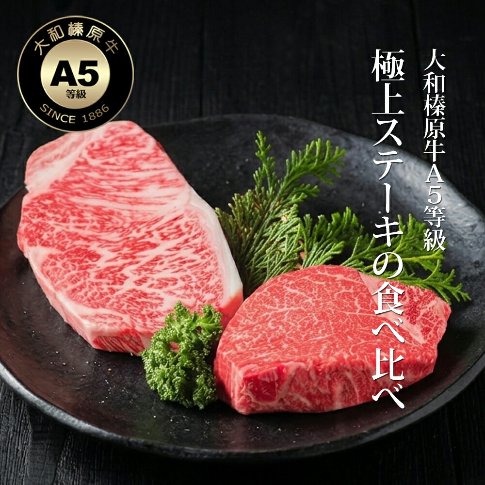 牛肉 肉 大和榛原牛 A5 シャトーブリアン 150g&times;2枚 ＋ サーロイン ステーキ 300g（半切150g&times;2枚）極 稀少部位 黒毛和牛 ステーキ フィレ シャトーブリアン ヒレ へレ 冷凍便｜創業明治19年大和榛原牛うし源本店 27,936円
