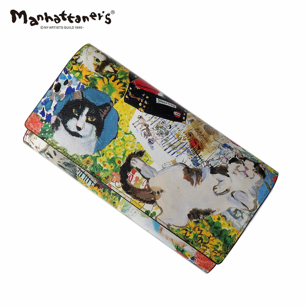 Manhattaner`s マンハッタナーズ ライブリーパース 小僧セ長札入れ ロング金入れ 75-1665 猫 猫 好いたらしい 緑と猫 猫のスタディ 薫るマンハッタン 緑と猫-猫のスタディ-薫るマンハッタン