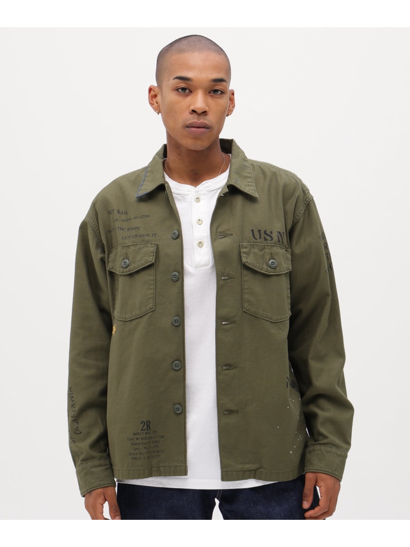 AGED LOOK L/S UTILITY SHIRT AVIREX アヴィレックス トップス シャツ・ブラウス グリーン【送料無料】[ Fashion] 29,304円