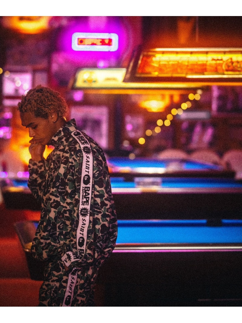 SAINT MICHAEL/セントマイケル&times;ア・ベイシング・エイプ/TRACK JKT/ST APE ROYAL FLASH ロイヤルフラッシュ ジャケット・アウター ブルゾン・ジャンパー グリーン【送料無料】[ Fashion]｜US ONLINE STORE