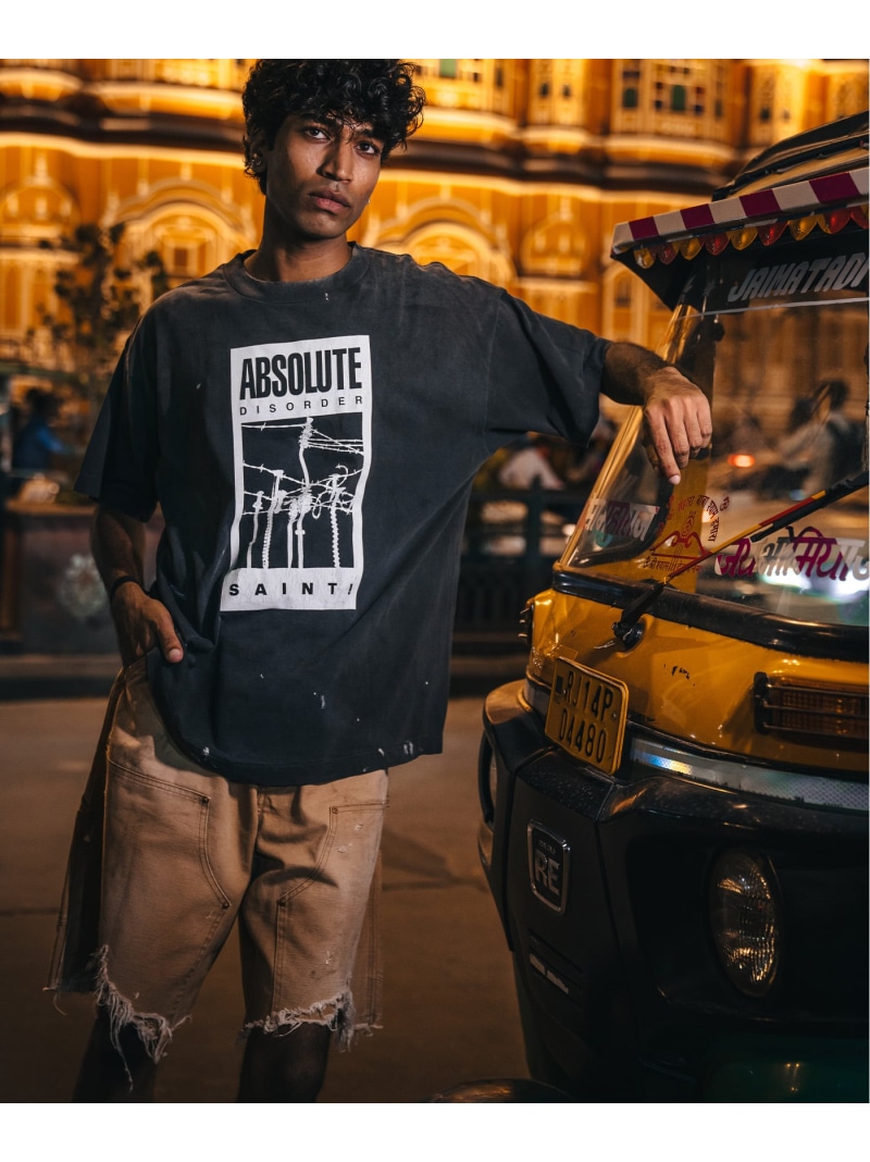 SAINT MICHAEL/セントマイケル/KK_SS T-SHIRT/ABSOLUTE/BLACK ROYAL FLASH ロイヤルフラッシュ トップス カットソー・Tシャツ ブラック【送料無料】[ Fashion]