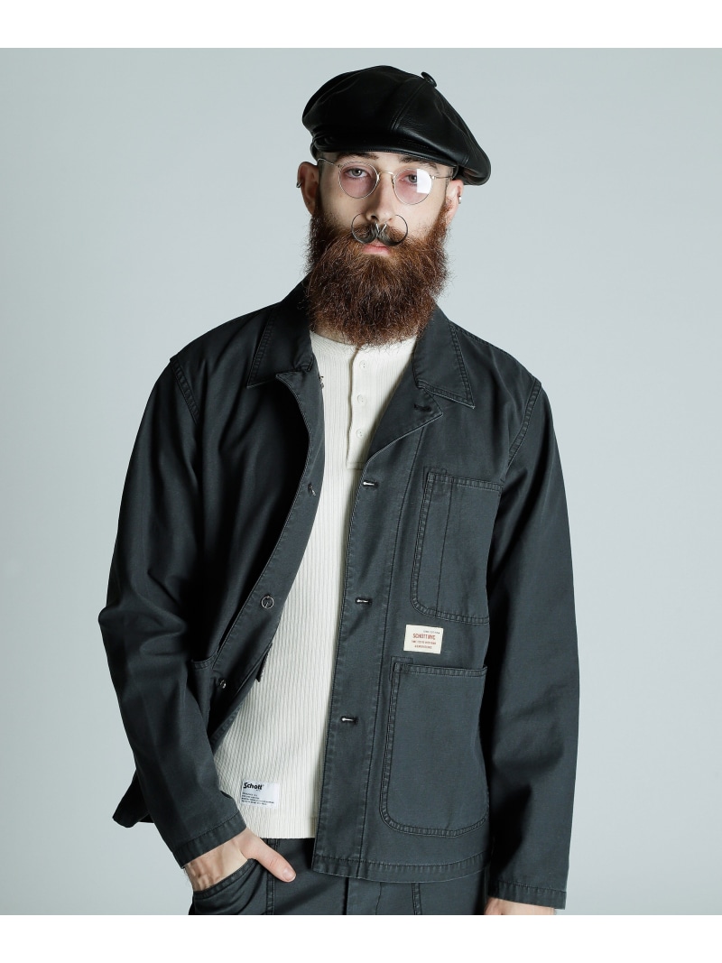 【SALE／30%OFF】BACK SATIN COVERALL/うしろ側繻子 押しかぶせる櫂 Schott 打つこと ジャケット・アウター 上衣・前掛け 白いこと 緑であること 黒いこと【RBA_E】【貨物輸送無料】[ Fashion]