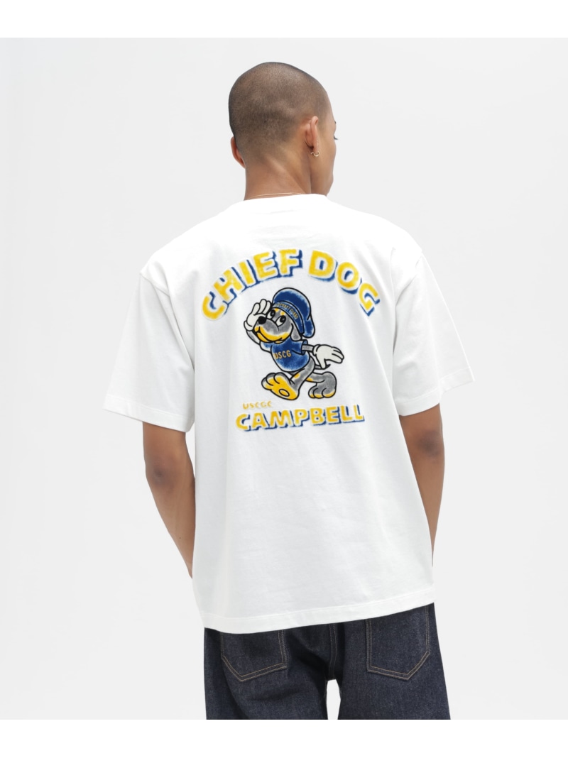 CHIEF DOG FLOCK PRINT T-SHIRT AVIREX アヴィレックス トップス カットソー・Tシャツ ネイビー ホワイト【送料無料】[ Fashion]