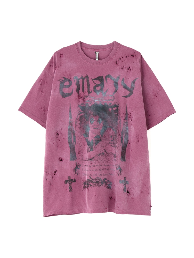 emary/エメリー/Damaged Psycho candy T LHP エルエイチピー トップス カットソー・Tシャツ ブラック パープル【送料無料】[ Fashion]