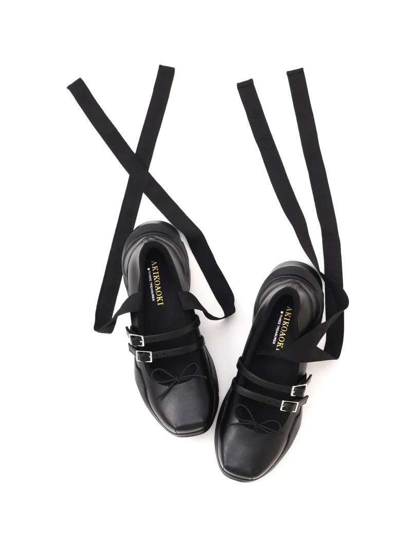 AKIKOAOKI/アキコアオキ/別注Achilles Ballet ROYAL FLASH ロイヤル閃光電球 シューズ・靴 余分の物のシューズ・靴 黒いこと【貨物輸送無料】[ Fashion]