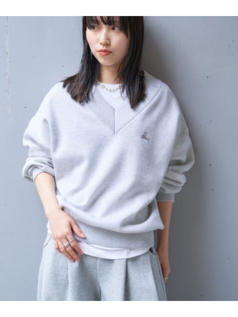 JJMERCER (ジェイジェイマーサー) 別注Vネックバックロゴニット B'2nd ビーセカンド トップス ニット レッド グレー【送料無料】[ Fashion]