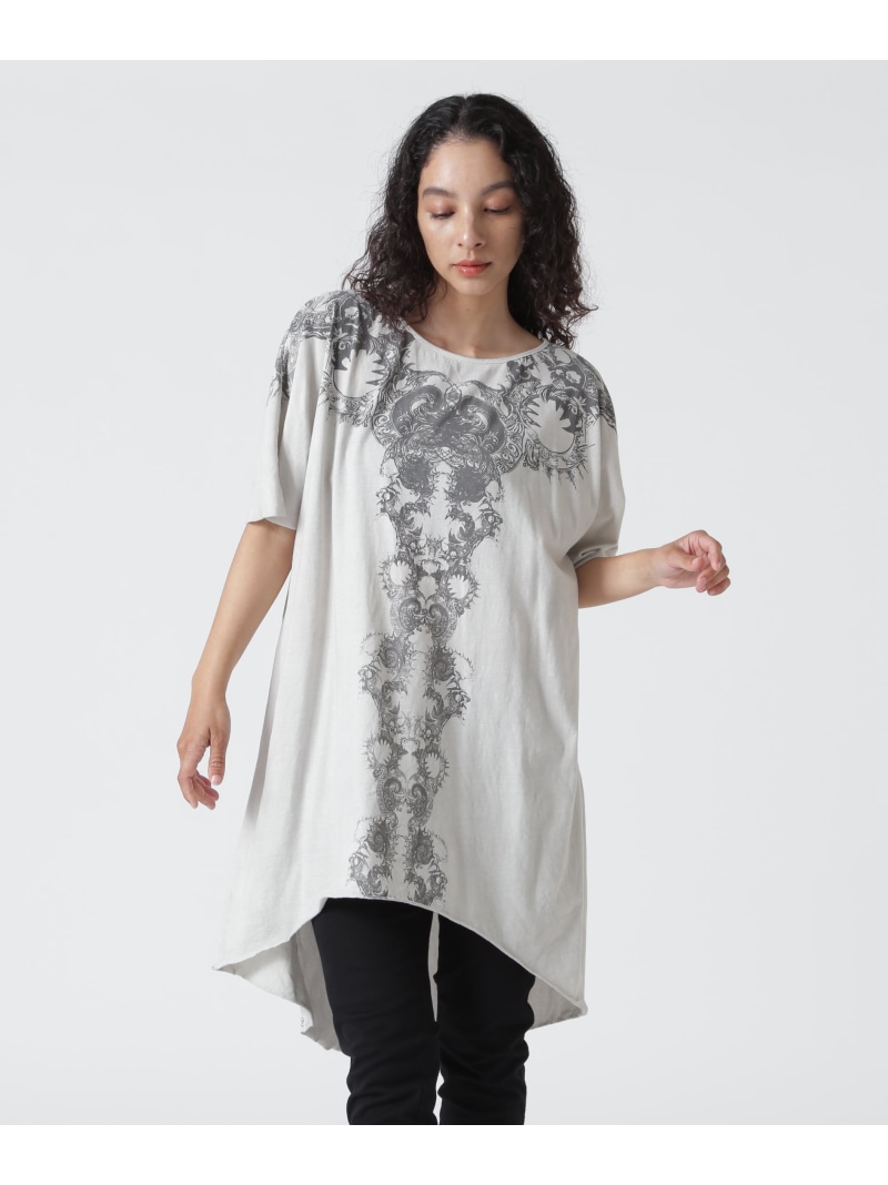 KMRii/ケムリ/Magnolia Cut ROYAL FLASH ロイヤルフラッシュ トップス カットソー・Tシャツ ブラック ホワイト【送料無料】[ Fashion]