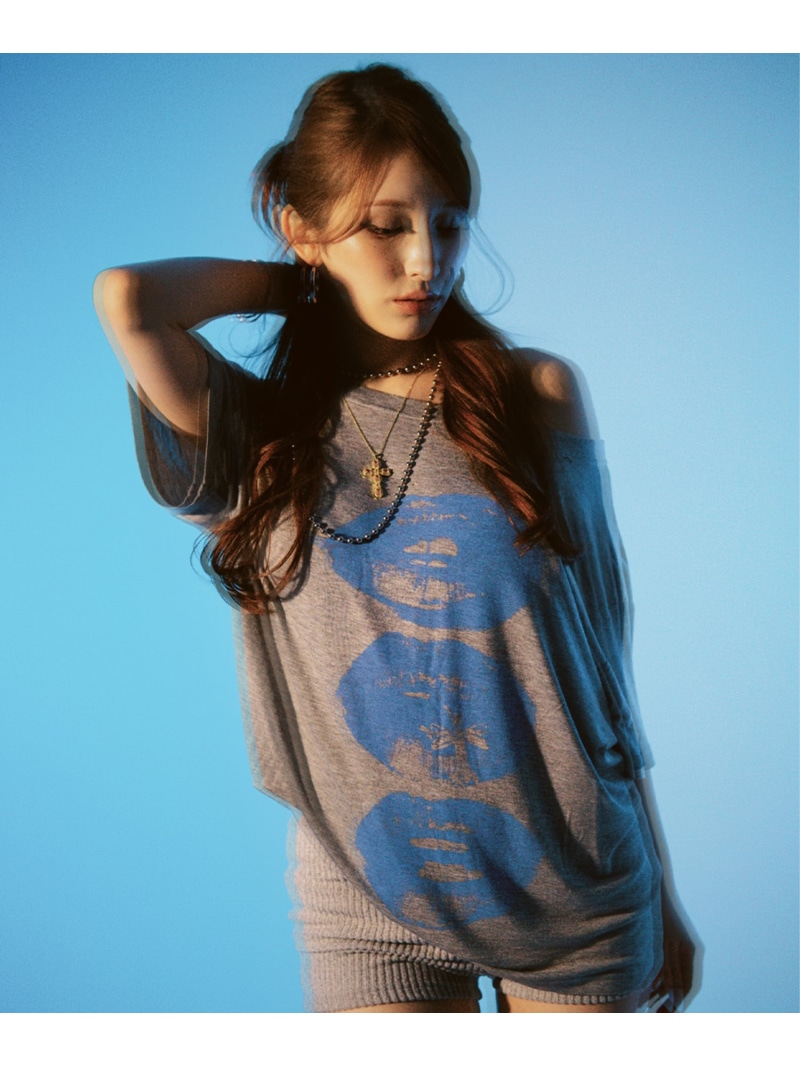 MITSUKI/ミツキ/N Lip T-Shirt ROYAL FLASH ロイヤルフラッシュ トップス カットソー・Tシャツ グレー ホワイト【送料無料】[ Fashion]