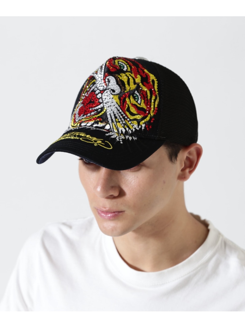 Ed Hardy/エド ハーディー/ED HARDY TIGER R-STONE CAP ROYAL FLASH ロイヤルフラッシュ 帽子 その他の帽子 ブラック【送料無料】[ Fashion]