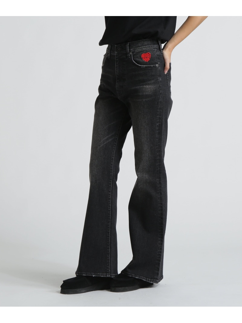 《直営店限定》DENIM FLARE PANTS/デニムフレアーパンツ AVIREX アヴィレックス パンツ ジーンズ・デニムパンツ ブラック【送料無料】[ Fashion]