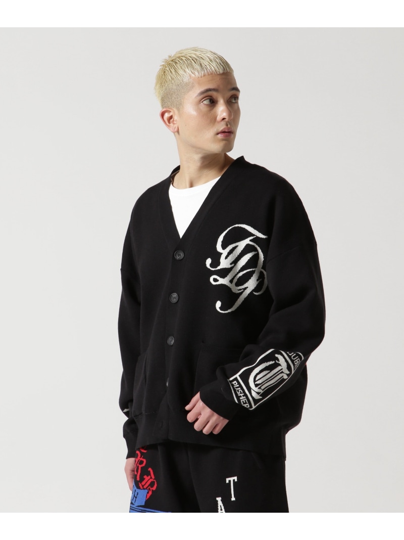 【SALE／40%OFF】TAIN DOUBLE PUSH/タインダブルプッシュ/別注CARDIGAN ROYAL FLASH ロイヤル閃光電球 トップス 編み物 白いこと 黒いこと 青碧【RBA_E】【貨物輸送無料】[ Fashion]
