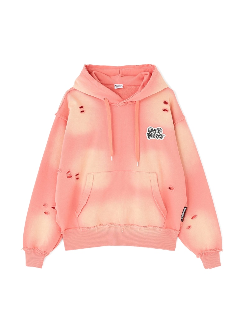overprint/厚地の外套刷り上げる/PATCH Hoodie LHP エルエイチピー トップス パーカー・フーディー 黒いこと サクラ色【貨物輸送無料】[ Fashion]