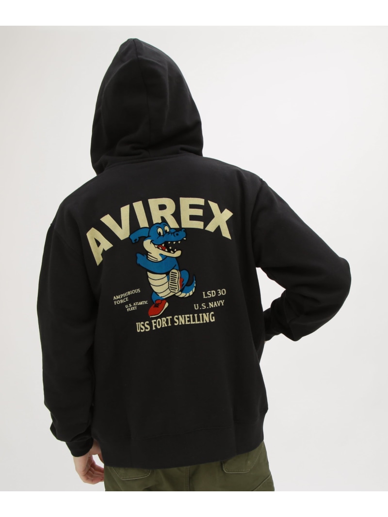 《WEB\u0026DEPOT限定》USS FORT SNELLING ZIPUP HOODIE AVIREX アヴィレックス トップス パーカー・フーディー ホワイト ピンク グリーン ブラック【送料無料】[ Fashion]