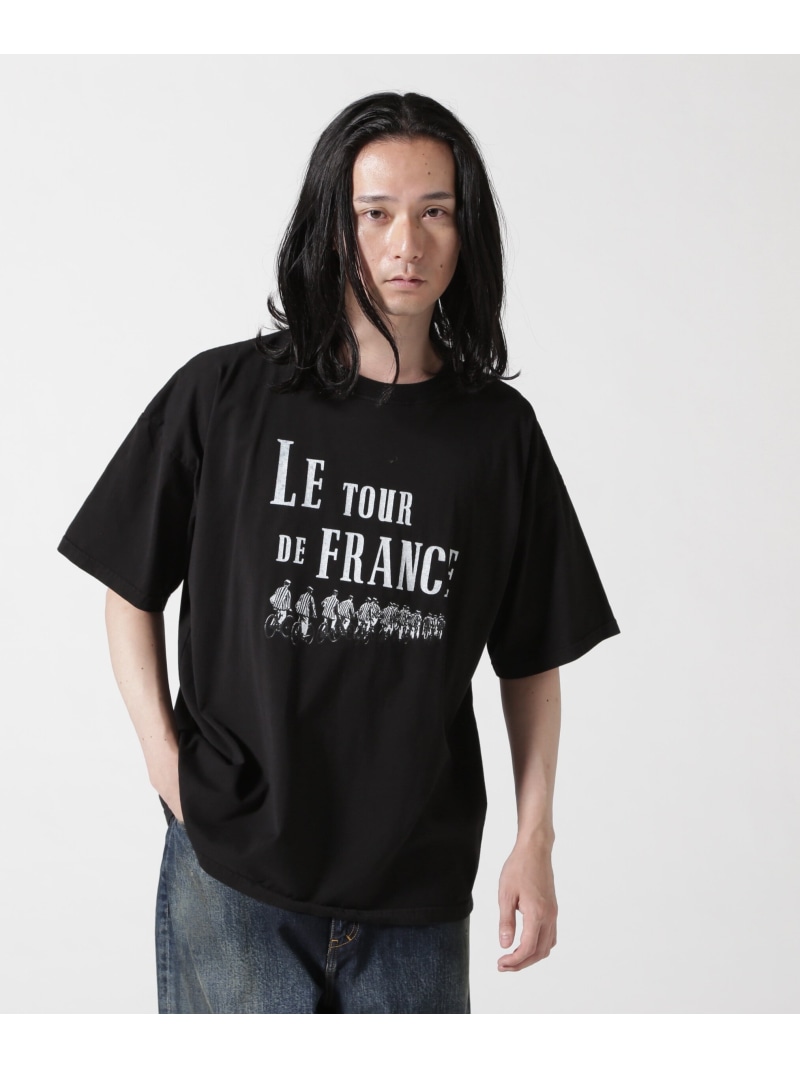 REMI RELIEF(レミレリーフ) 別注製品染め 25/-天竺BIGサイズT(FRANCE) B'2nd ビーセカンド トップス カットソー・Tシャツ ブラック レッド【送料無料】[ Fashion]｜US ONLINE STORE