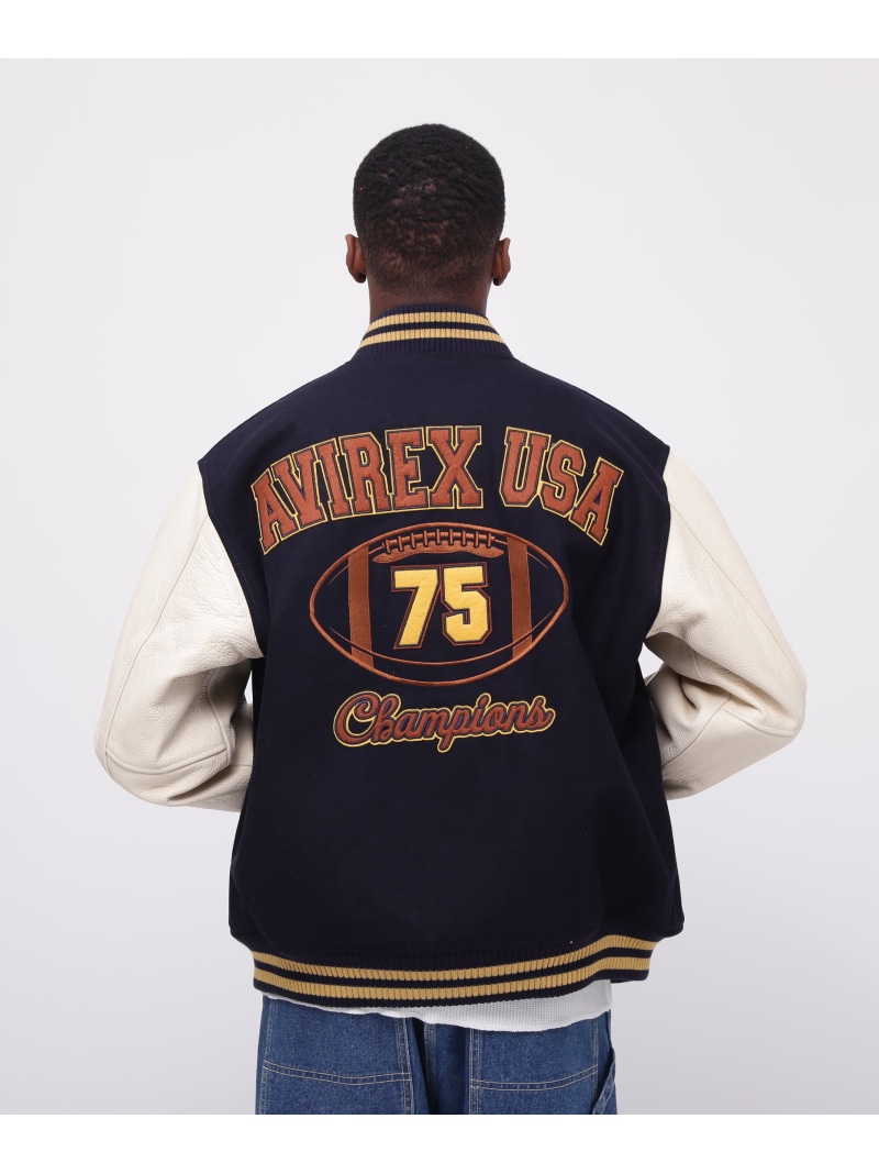 《WEB&DEPOT限定》SKOOKUM VARSITY JACKET/スクーカム ヴァーシティ ジャケット AVIREX アヴィレックス ジャケット・アウター ブルゾン・ジャンパー ブラウン ネイビー ブラック【送料無料】[ Fashion]｜US ONLINE STORE
