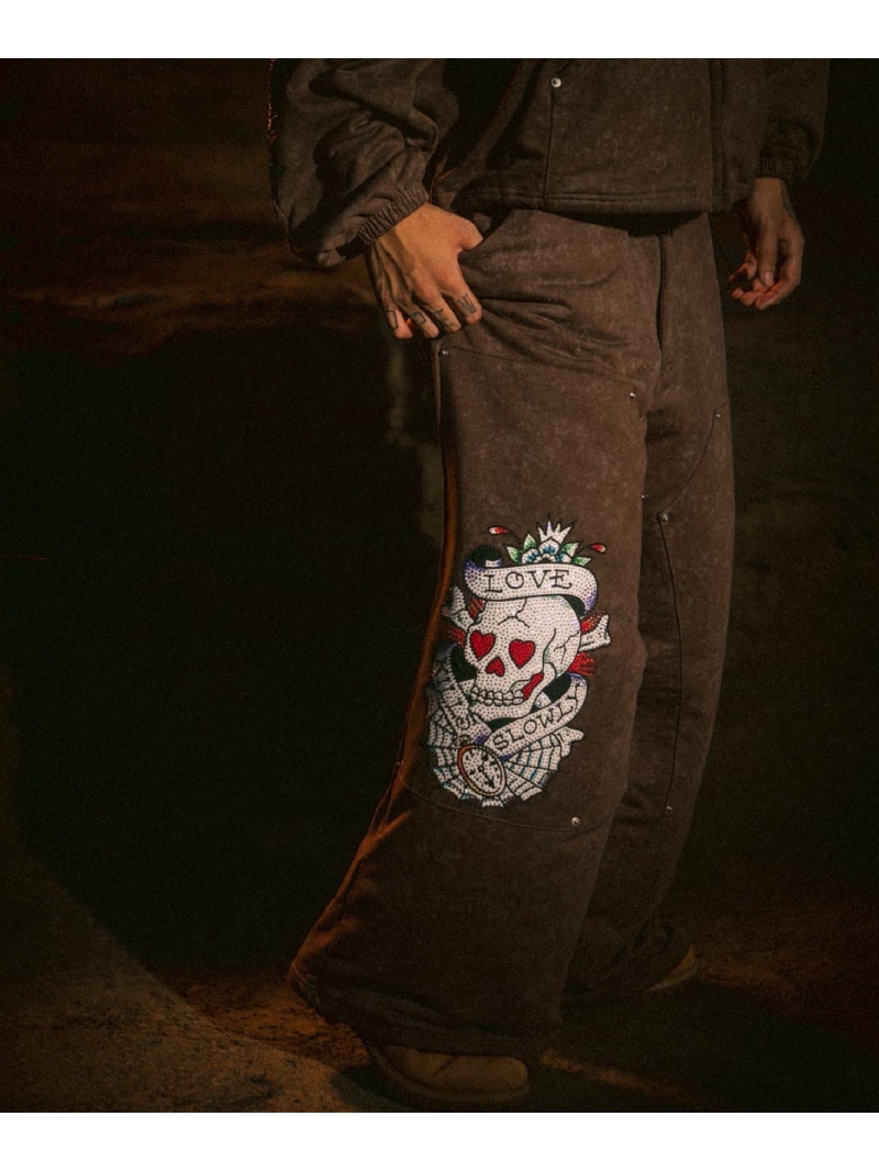 FR(13)NDS × Ed Hardy/フレンズ × エド・ハーディ/コラボ ダブルニースウェットパンツ ROYAL FLASH ロイヤルフラッシュ パンツ その他のパンツ ブラウン グレー【送料無料】[ Fashion]