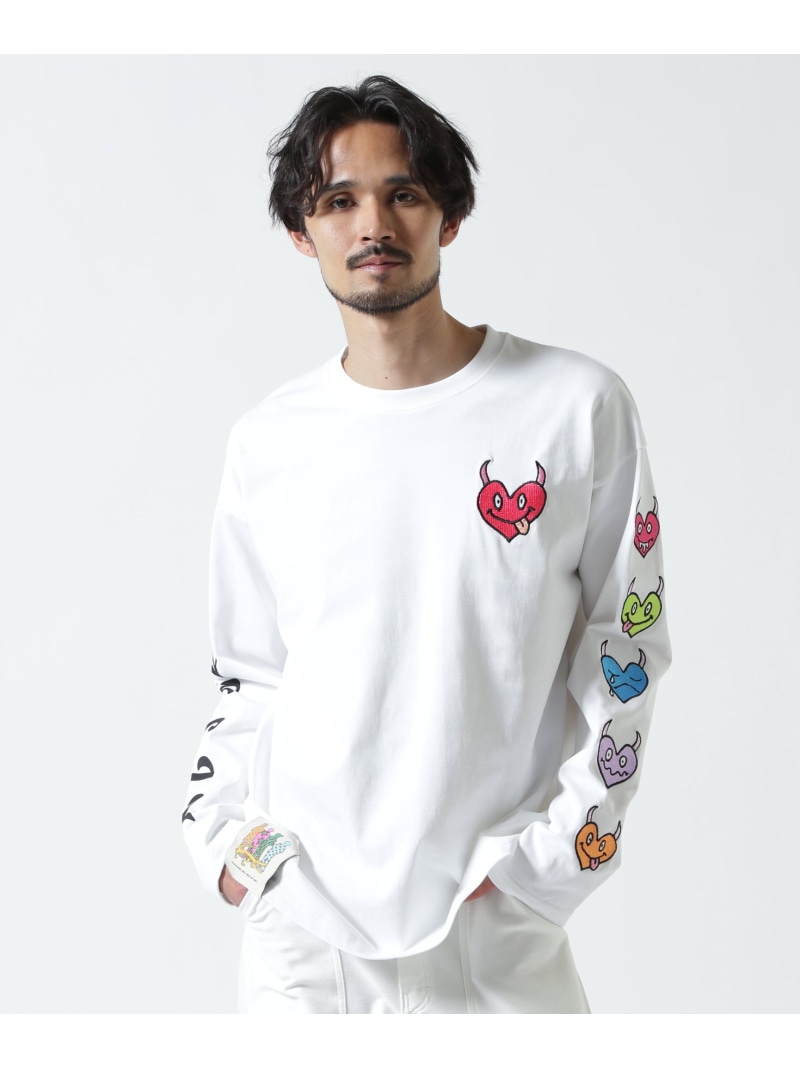 【SALE／40%OFF】maxsix(マックスシックス)HEART SLEEVES L/S TEE B'2nd ビーセカンド トップス カットソー・Tシャツ ホワイト ブラック【RBA_E】【送料無料】[ Fashion]｜US ONLINE STORE
