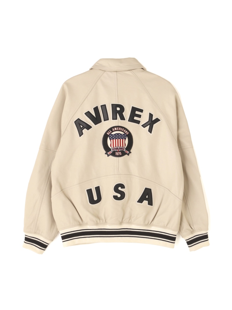 LIGHT SIGNATURE VARSITY JACKET/ライト シグネチャー バーシティー ジャケット AVIREX アヴィレックス ジャケット・アウター ライダースジャケット ピンク グリーン ホワイト イエロー オレンジ ブラック ブルー【送料無料】[ Fashion]｜US ONLINE STORE