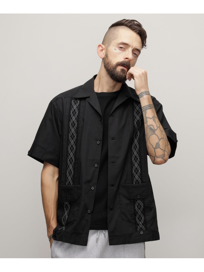 【SALE／30%OFF】BRAID CUBA SHIRT/ブレイド キューバシャツ Schott ショット トップス シャツ・ブラウス ブラック ブルー【RBA_E】【送料無料】[ Fashion]