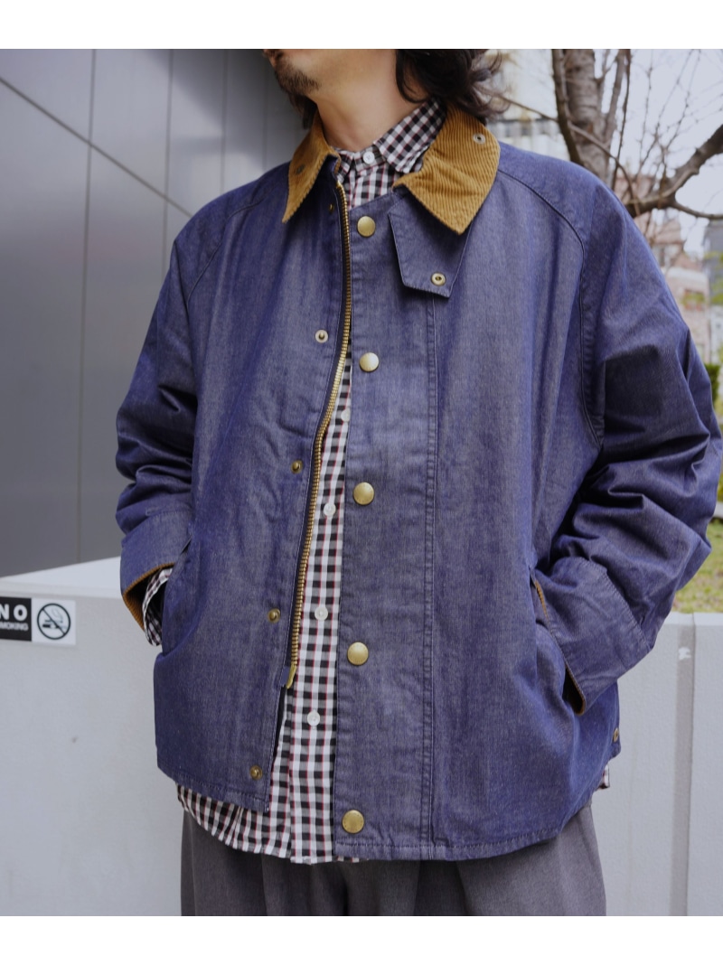 Barbour/バブアー TRANSPORT DENIM CASUAL JACKET BEAVER ビーバー ジャケット・アウター ブルゾン・ジャンパー ブルー【送料無料】[ Fashion]