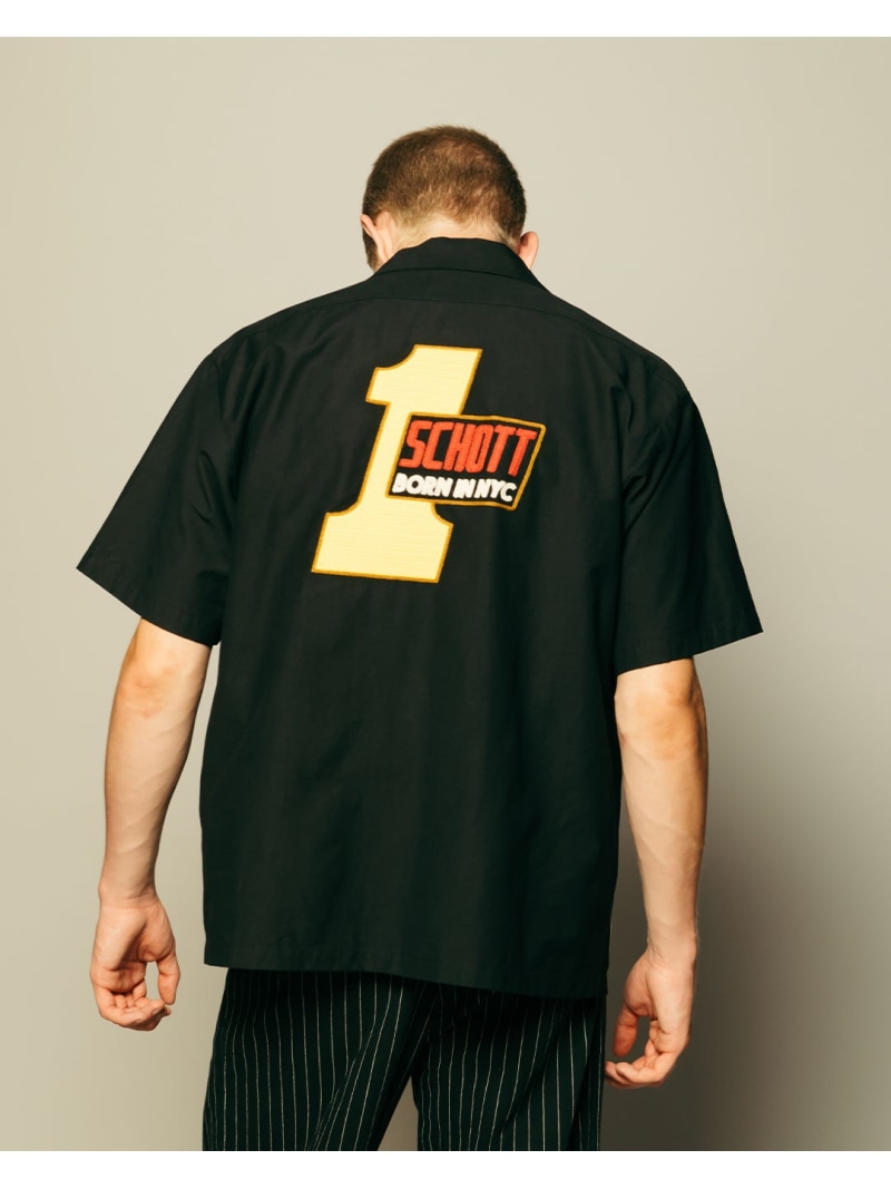 【SALE／20%OFF】CN WORK SHIRT BORN IN NYC/CNワークシャツ ボーン インNYC Schott ショット トップス シャツ・ブラウス ベージュ ブラック【RBA_E】【送料無料】[ Fashion]