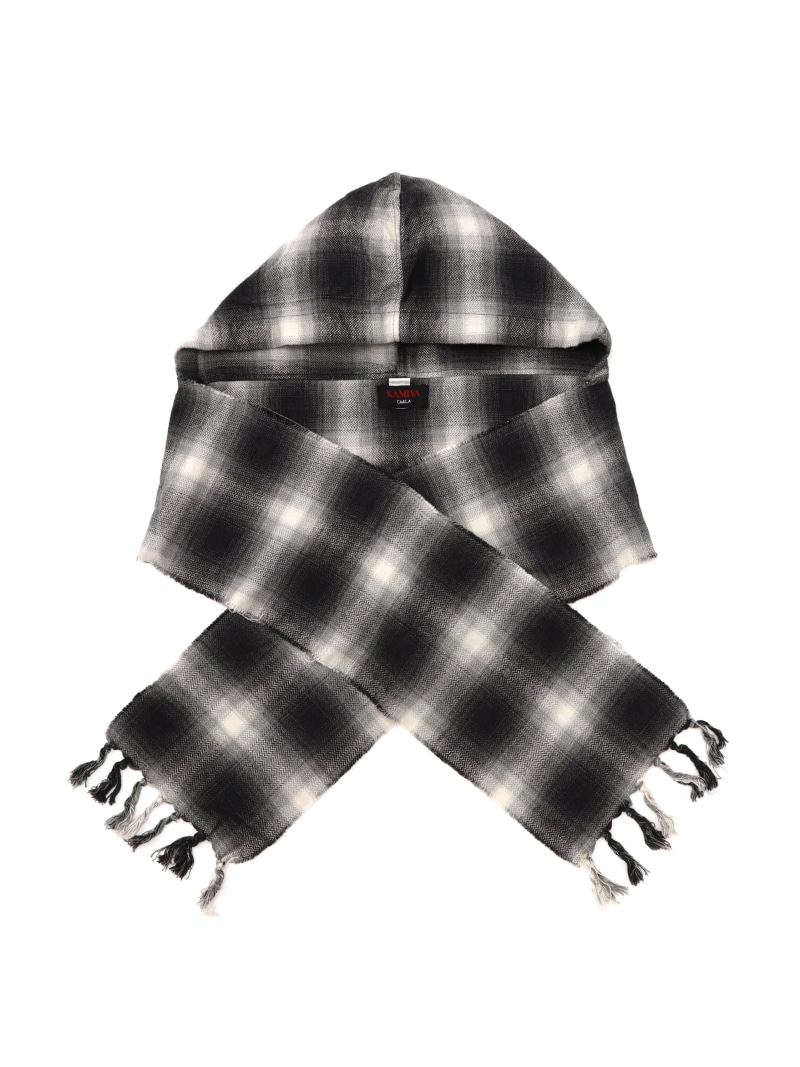 KAMIYA×CA4LA/カミヤ×カシラ/HOODED CHECKED STOLE ROYAL FLASH ロイヤルフラッシュ 帽子 その他の帽子 ブラック【送料無料】[ Fashion]