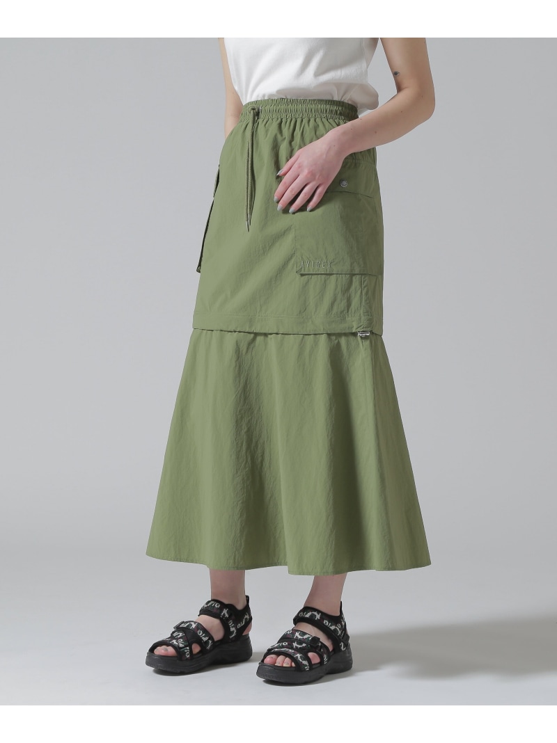 【SALE／40%OFF】MILITARY DETACHABLE BIG POCKET SKIRT/ミリタリーデタッチャブル ビッグポケットスカート AVIREX アヴィレックス スコート 余分の物のスコート 黒いこと 白いこと 緑であること【RBA_E】【貨物輸送無料】[ Fashion]