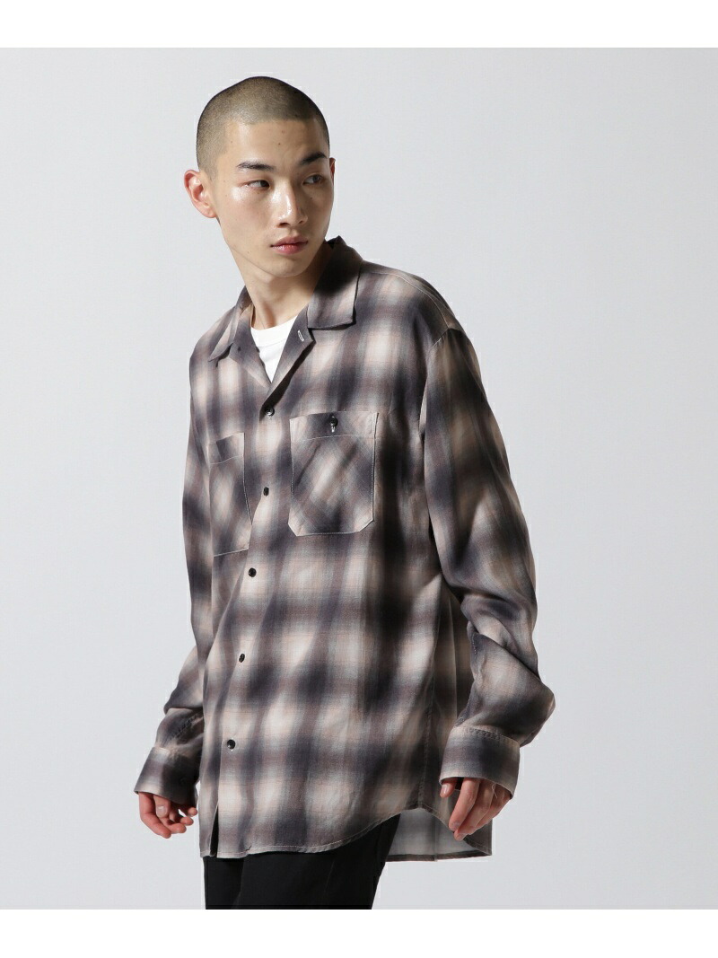 MINEDENIM / Drape Denim Ombre Check Loose Work SH B'2nd ビーセカンド トップス シャツ・ブラウス イエロー レッド【送料無料】[ Fashion]
