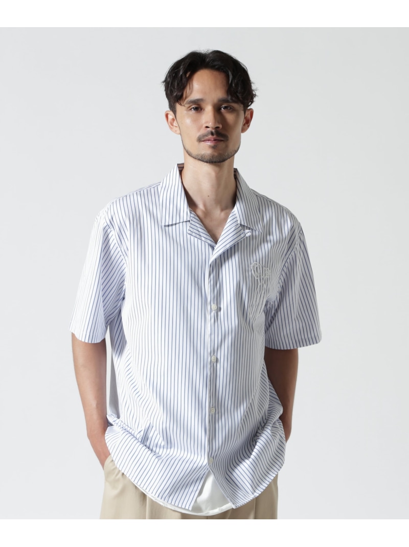 DENHAM/デンハム/SCISSOR PATCH BOWLING SHIRT ROYAL FLASH ロイヤル閃光電球 トップス プルオーバー・トップ 白いこと 青色【貨物輸送無料】[ Fashion]