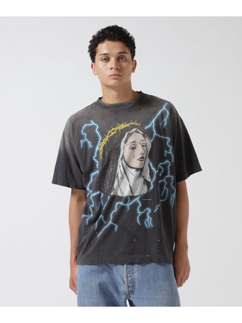 SAINT MICHAEL/セントマイケル/SS TEE MARIA BLACK ROYAL FLASH ロイヤルフラッシュ トップス カットソー・Tシャツ ブラック【送料無料】[ Fashion] 32,175円
