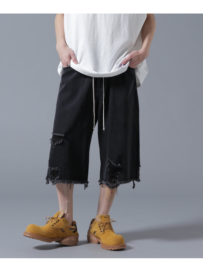 【SALE／30%OFF】DankeSchon/ダンケシェーン/DESTROY DENIM SHORTS LHP エルエイチピー パンツ その他のパンツ ブラック グレー【RBA_E】【送料無料】[ Fashion]