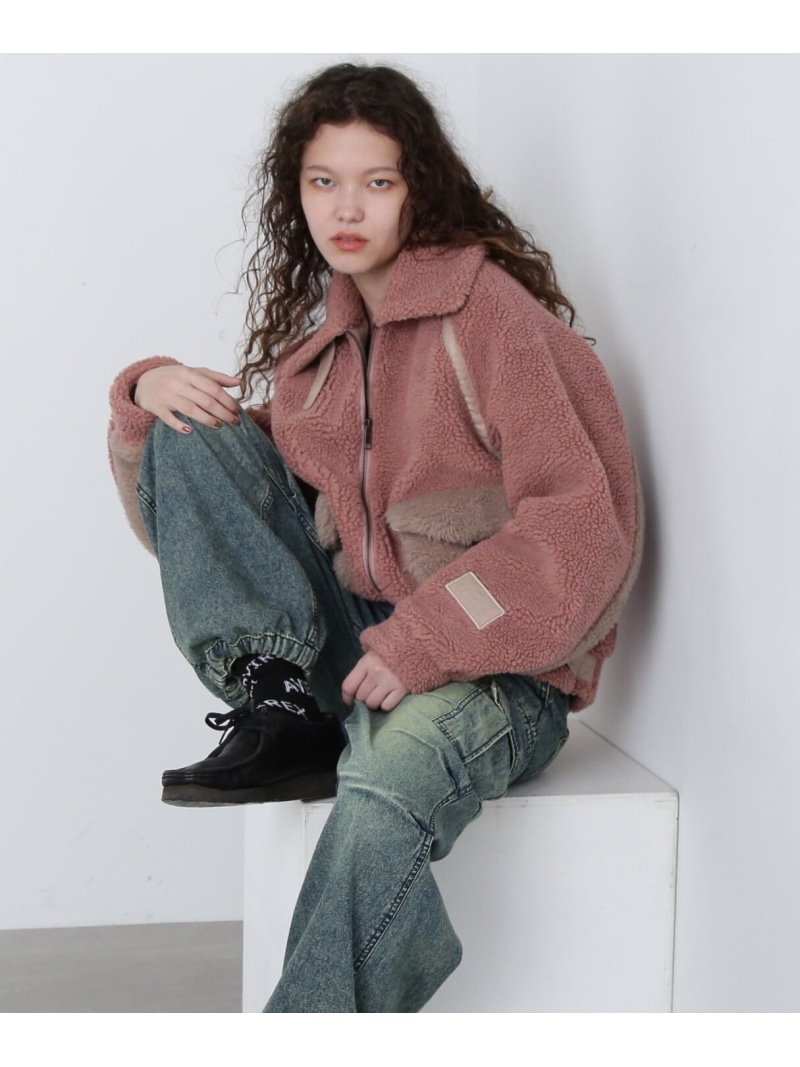 《直営店限定》BOA*SHAGGY OUTER/ボア*シャギーアウター AVIREX アヴィレックス ジャケット・アウター ブルゾン・ジャンパー ブラック ピンク ホワイト【送料無料】[ Fashion] 20,350円