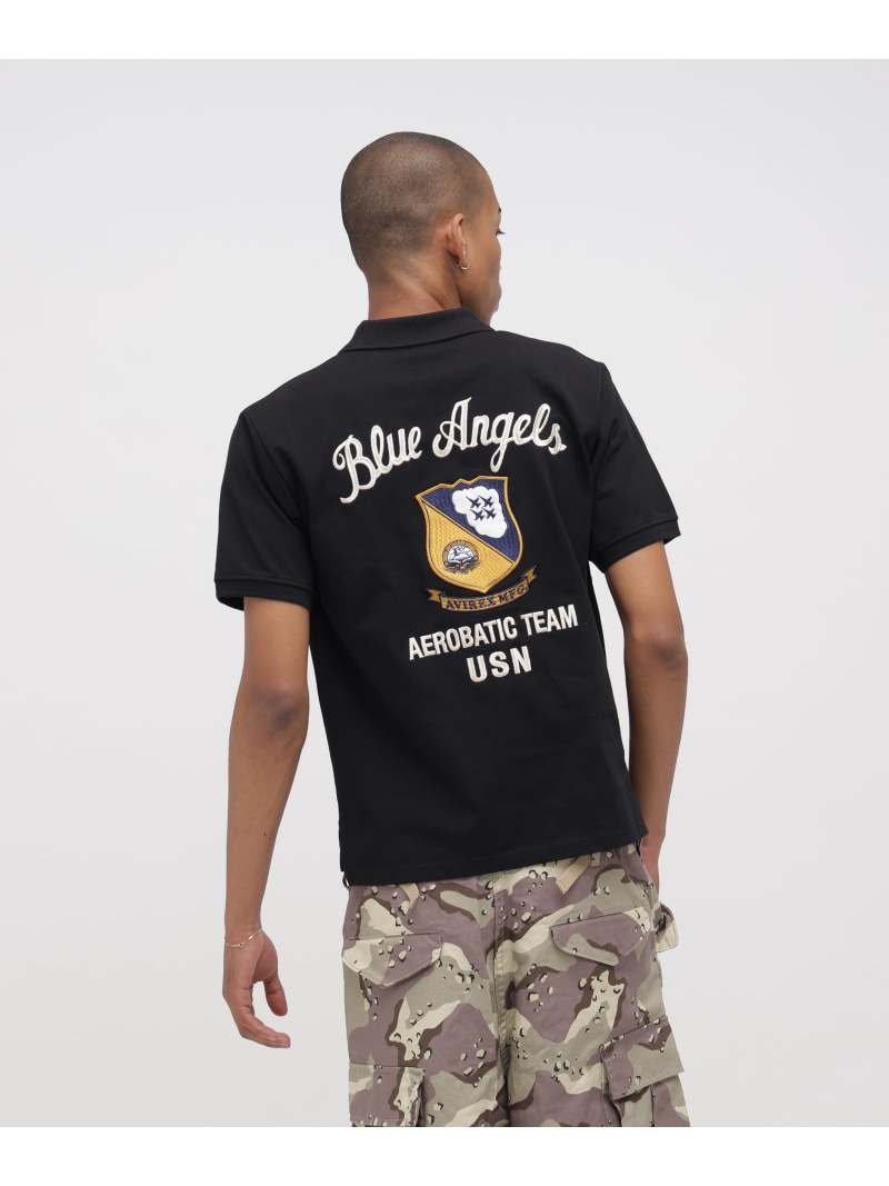 《WEB&DEPOT限定》BLUE ANGELS S/S POLO AVIREX アヴィレックス トップス ポロシャツ ホワイト グリーン ブラック オレンジ【送料無料】[ Fashion]