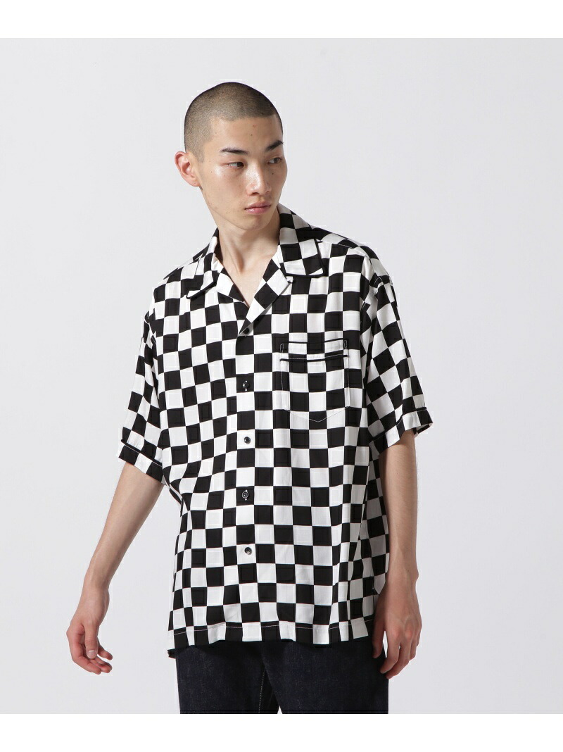 MINEDENIM(マインデニム)CU.Denim Checker flag S/S Open Collar SH B'2nd ビーセカンド トップス シャツ・ブラウス ホワイト【送料無料】[ Fashion]｜US ONLINE STORE