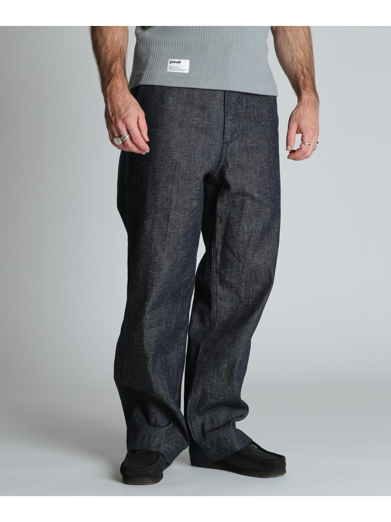 NEP DENIM RAW TROUSERS/ネップデニム ロウトラウザーズ Schott ショット パンツ ジーンズ・デニムパンツ ブラック ブルー【送料無料】[ Fashion]｜US ONLINE STORE