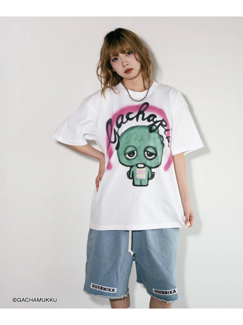 guernika/ゲルニカ/GACHAPIN Thumb Doll Spray T-Shirt ROYAL FLASH ロイヤルフラッシュ トップス カットソー・Tシャツ ホワイト【送料無料】[ Fashion]