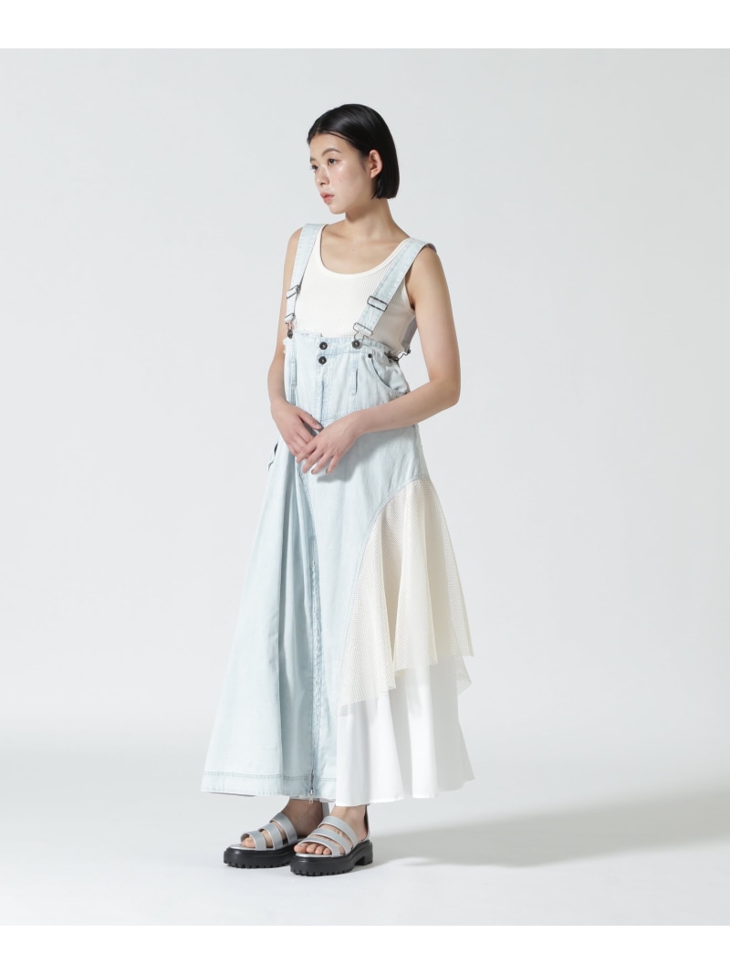AULA AILA/アウラアイラ/2WAY 3FABRIC JUMPER SKIRT ROYAL FLASH ロイヤル閃光電球 スコート 余分の物のスコート 黒いこと 青色【貨物輸送無料】[ Fashion]