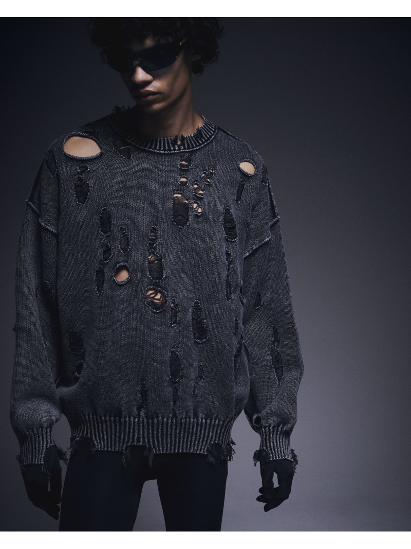 DankeSchon/ダンケシェーン/ASID WASH TENJIKU CREWNECK LHP エルエイチピー トップス ニット ベージュ ブラック【送料無料】[ Fashion]
