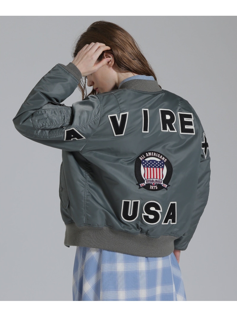 《WOMAN/50th Anniversary》MA-1 SIGNATURE BIG LOGO/MA-1 シグネチャービッグロゴ AVIREX アヴィレックス ジャケット・アウター 上衣・前掛け 赤いこと 黒いこと【貨物輸送無料】[ Fashion]