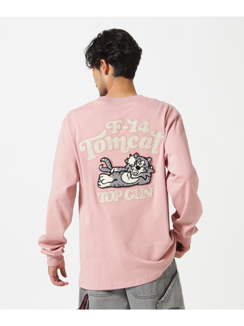 《直営店限定》SAGARA TOM CAT L/S T-SHIRT AVIREX アヴィレックス トップス カットソー・Tシャツ ピンク ネイビー ホワイト ブラック【送料無料】[ Fashion]