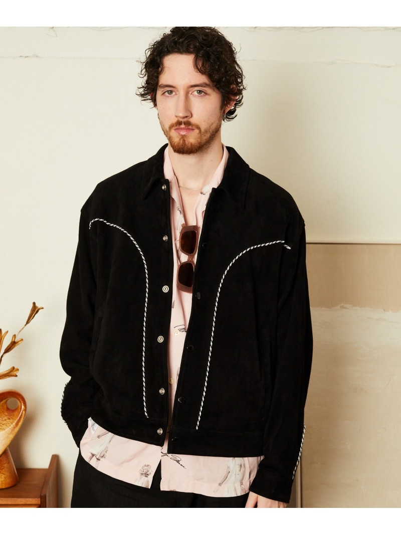 WESTERN SUEDE LEATHER JACKET/ウエスタンスウェード レザージャケット Schott ショット ジャケット・アウター ライダースジャケット ブラック【送料無料】[ Fashion]