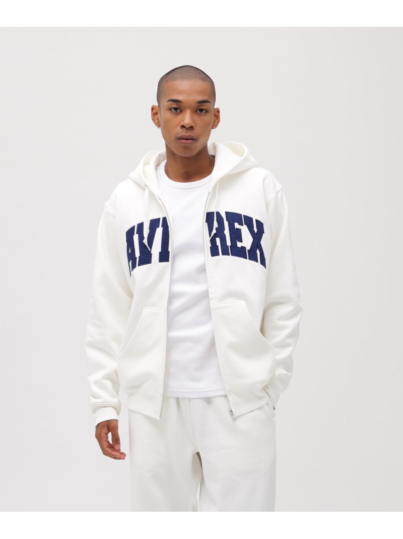 《DAILY/デイリー》ZIP UP SWEAT PARKA LOGO / ジップアップ スウェット パーカー ロゴ / AVIREX / AVIREX アヴィレックス トップス パーカー・フーディー ネイビー ブラック ホワイト【送料無料】[ Fashion]